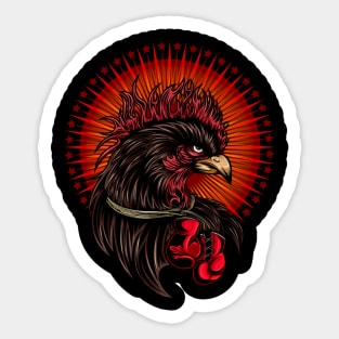 Boxing Rooster Sticker